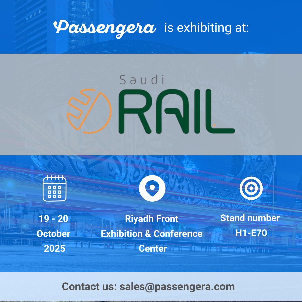 Meet Passengera at Saudi Rail 2025 — Free Passes Available